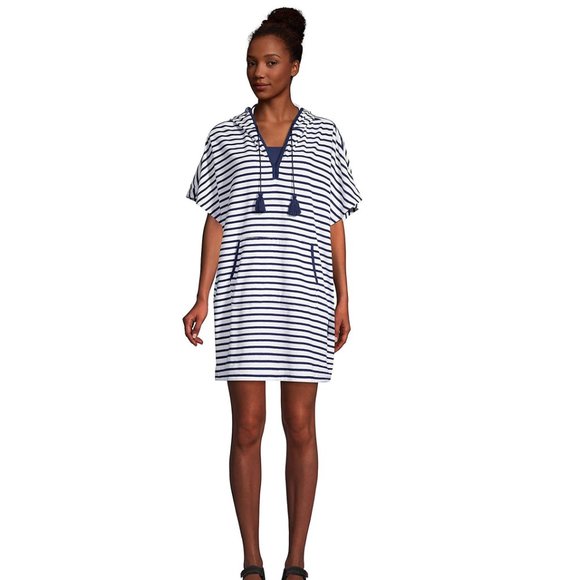 Lands End Other - NWT Lands' End Women's Terry V-Neck Hoodie Coverup Dress Size L/XL $100 FF113